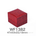 [stocking]cheap red crocodile PU faux leather wrapped plastic ring box, jewelry box